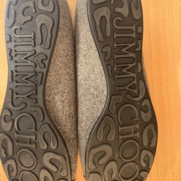 Jimmy Choo Whirl 40 US 9-9.5 Silver Cap Toe Wool Slip On Flats Shoes MSRP $425 - Picture 11 of 11